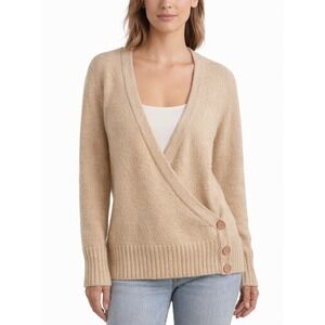 UGG WOMEN'S WRAP CARDIGAN SWEATER SIZE M BEIGE BUTTON DETAIL COZY SOFT